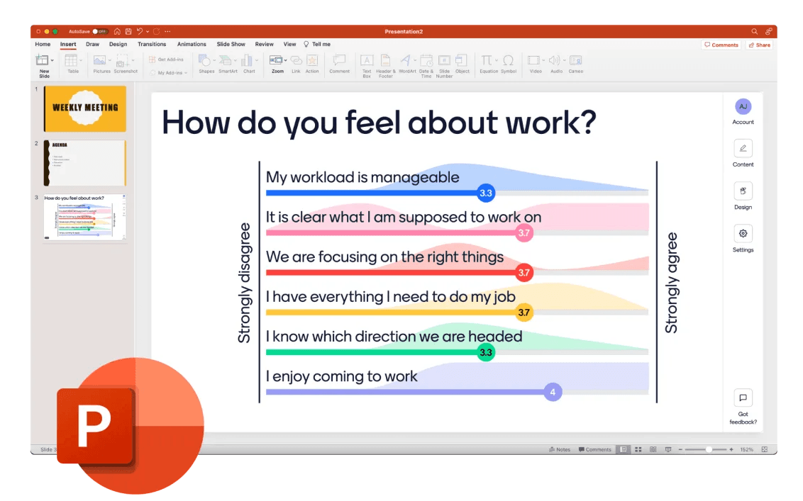 Mentimeter scales question on PowerPoint