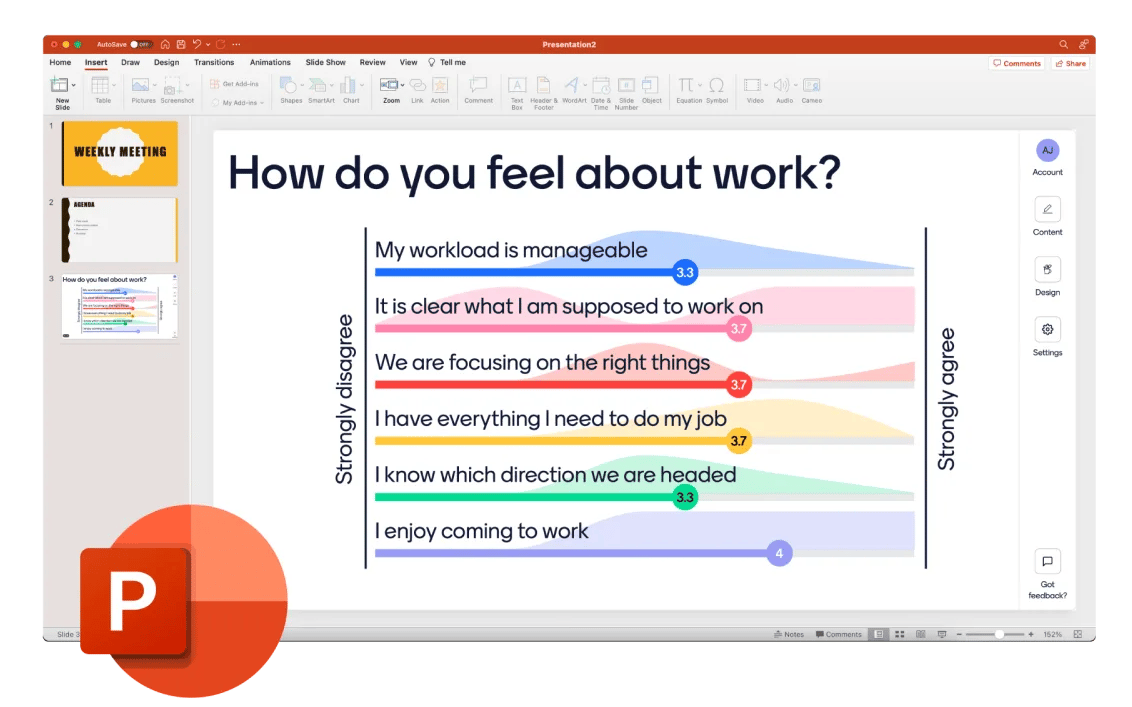 Mentimeter scales question on PowerPoint