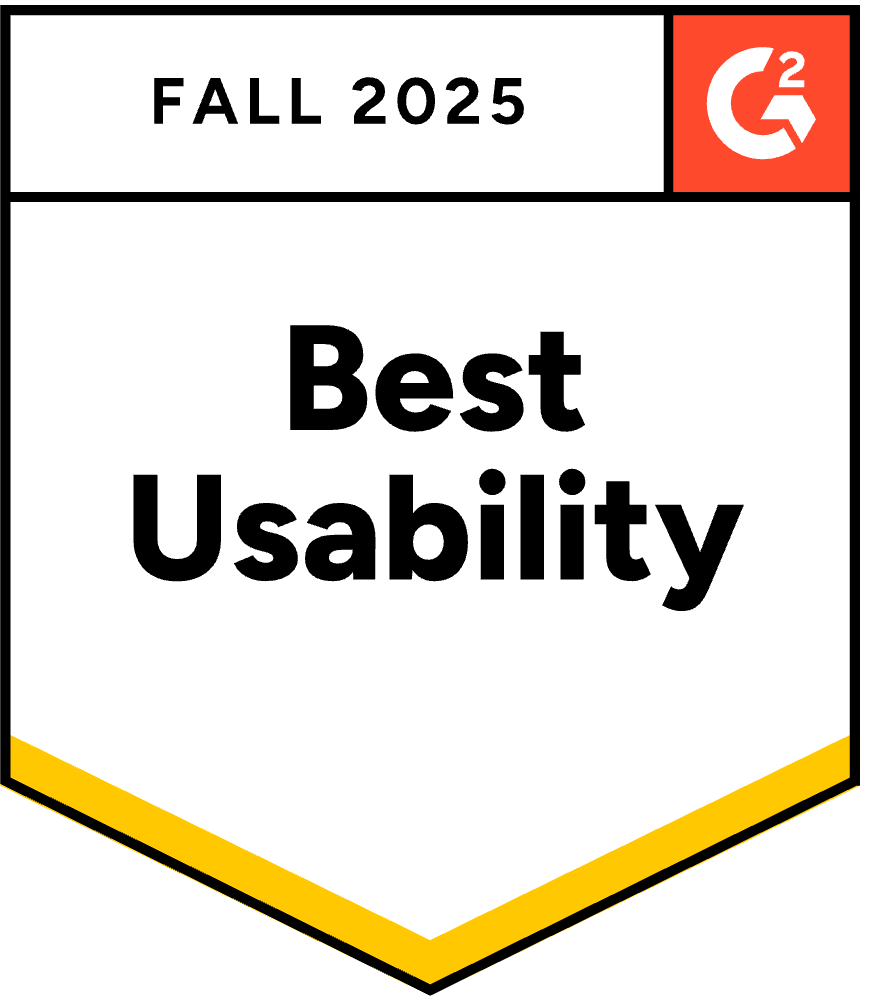A shield with the text "Fall 2025 - best Usability" written on it